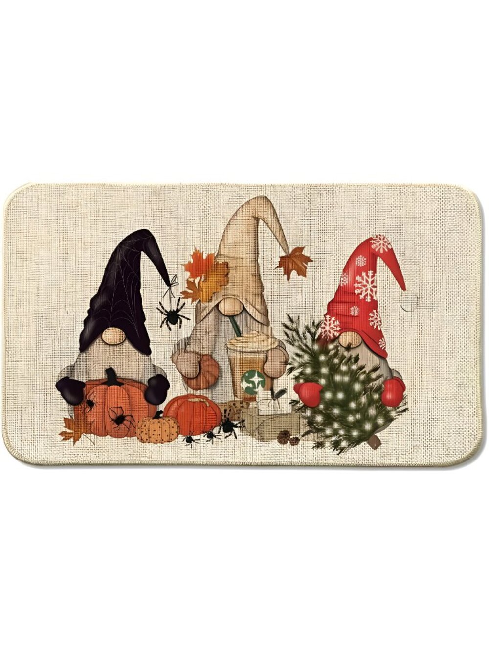 Halloween Gnome Front Door Mat Indoor Outdoor Entrance 17x29, Fall Autumn